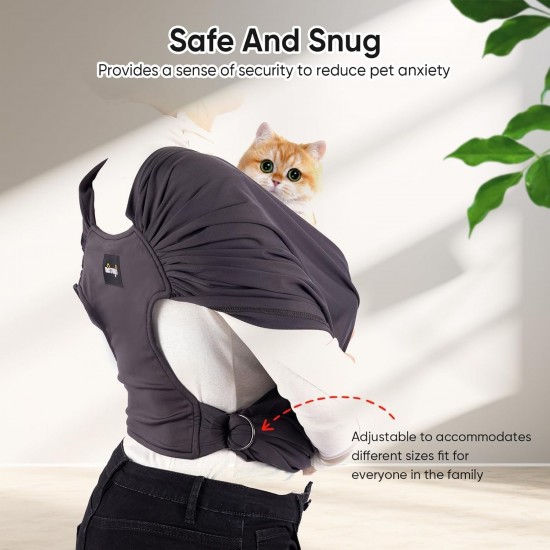 NATUYA Dog Carrier, Small Dog Carrier, Lightweight Hands-Free Puppy Carrier, Anti-Anxiety Cat Sling, Adjustable Size, Premium Dog Carrier, Sling Warp (Drak Grey) NATUYA Dog Carrier, Small Dog Carrier, Lightweight Hands-Free Puppy Carrier, Anti-Anxiety Cat Sling, Adjustable Size, Premium Dog Carrier, Sling Warp (Drak Grey)