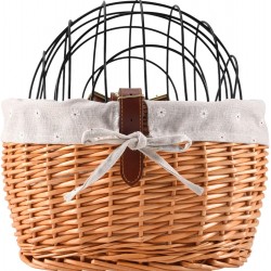 Nagoyuki Cat Dog Bicycle Front Handlebar Basket Pets Seat Hand Woven Wicker Road Bike Bicycle Basket Pet Cat Dog Carrier Nagoyuki Cat Dog Bicycle Front Handlebar Basket Pets Seat Hand Woven Wicker Road Bike Bicycle Basket Pet Cat Dog Carrier