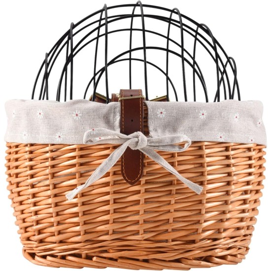 Nagoyuki Cat Dog Bicycle Front Handlebar Basket Pets Seat Hand Woven Wicker Road Bike Bicycle Basket Pet Cat Dog Carrier Nagoyuki Cat Dog Bicycle Front Handlebar Basket Pets Seat Hand Woven Wicker Road Bike Bicycle Basket Pet Cat Dog Carrier