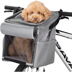 Navaris Dog Basket Bicycle Front 10 kg - Bicycle Baskets for Dogs and Cats - Dog Bicycle Basket Dog Backpack Cat Backpack - Transport Bag Backpack - Grey Navaris Dog Basket Bicycle Front 10 kg - Bicycle Baskets for Dogs and Cats - Dog Bicycle Basket Dog Backpack Cat Backpack - Transport Bag Backpack - Grey