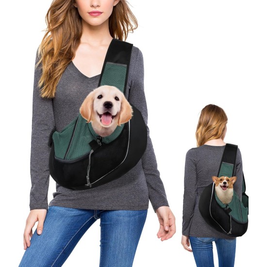 NiCoLa Puppy Sling Dog Carrier Bag Puppy Sling for Small Breed Dogs Black Breathable Hands-Free Travel Shopping Hiking Riding Outdoor NiCoLa Puppy Sling Dog Carrier Bag Puppy Sling for Small Breed Dogs Black Breathable Hands-Free Travel Shopping Hiking Riding Outdoor