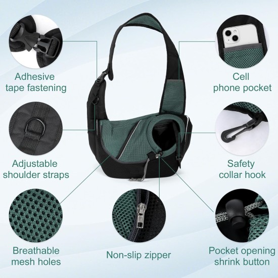 NiCoLa Puppy Sling Dog Carrier Bag Puppy Sling for Small Breed Dogs Black Breathable Hands-Free Travel Shopping Hiking Riding Outdoor NiCoLa Puppy Sling Dog Carrier Bag Puppy Sling for Small Breed Dogs Black Breathable Hands-Free Travel Shopping Hiking Riding Outdoor