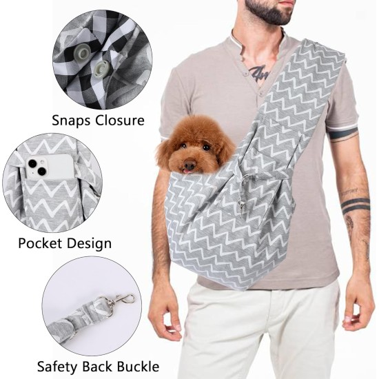 NiCoLa Puppy Sling Dog Carrier Bag Puppy Sling for Small Breed Dogs Black Breathable Hands-Free Travel Shopping Hiking Riding Outdoor NiCoLa Puppy Sling Dog Carrier Bag Puppy Sling for Small Breed Dogs Black Breathable Hands-Free Travel Shopping Hiking Riding Outdoor