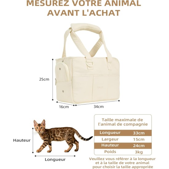 ONECUTE Cat Dog Puppy Carrier Bag Breathable Foldable Travel Bag Shoulder Bag Handbag for Small Pets Load up to 3kg (Small, Beige) ONECUTE Cat Dog Puppy Carrier Bag Breathable Foldable Travel Bag Shoulder Bag Handbag for Small Pets Load up to 3kg (Small, Beige)