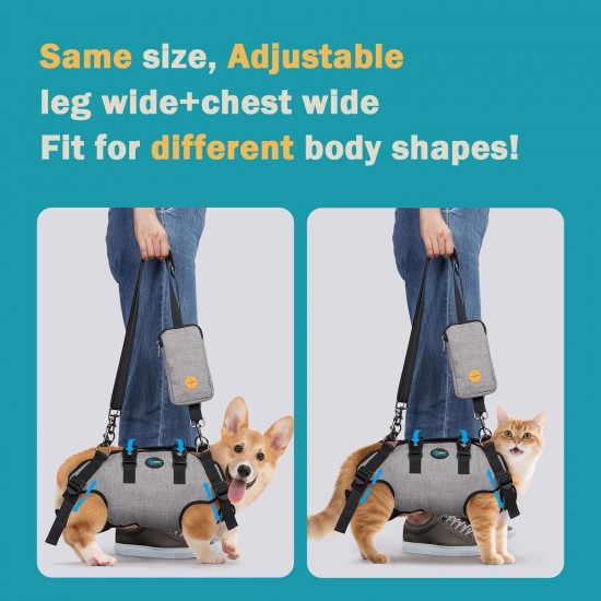 Ownpets Carrying Aid Harness, Lifting Harness for Medium Dogs, Sling for Medium Dogs, Full Body Harness, Dog Carry Bag with Shoulder Strap, Soft, Waterproof, Adjustable, Grey, XL Ownpets Carrying Aid Harness, Lifting Harness for Medium Dogs, Sling for Medium Dogs, Full Body Harness, Dog Carry Bag with Shoulder Strap, Soft, Waterproof, Adjustable, Grey, XL