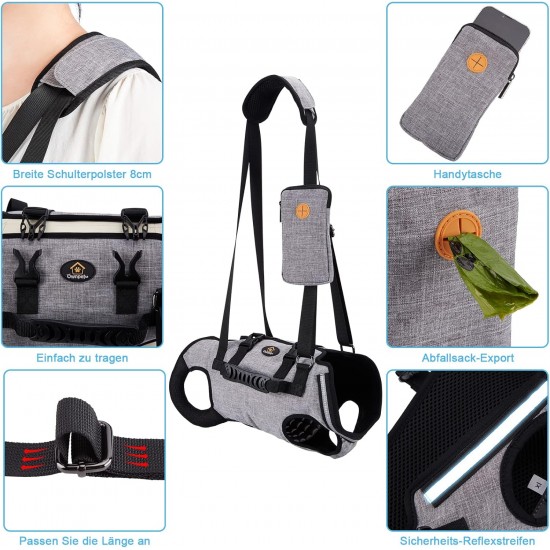Ownpets Carrying Aid Harness, Lifting Harness for Medium Dogs, Sling for Medium Dogs, Full Body Harness, Dog Carry Bag with Shoulder Strap, Soft, Waterproof, Adjustable, Grey, XL Ownpets Carrying Aid Harness, Lifting Harness for Medium Dogs, Sling for Medium Dogs, Full Body Harness, Dog Carry Bag with Shoulder Strap, Soft, Waterproof, Adjustable, Grey, XL