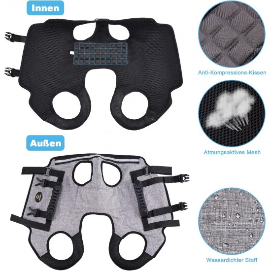 Ownpets Carrying Aid Harness, Lifting Harness for Medium Dogs, Sling for Medium Dogs, Full Body Harness, Dog Carry Bag with Shoulder Strap, Soft, Waterproof, Adjustable, Grey, XL Ownpets Carrying Aid Harness, Lifting Harness for Medium Dogs, Sling for Medium Dogs, Full Body Harness, Dog Carry Bag with Shoulder Strap, Soft, Waterproof, Adjustable, Grey, XL