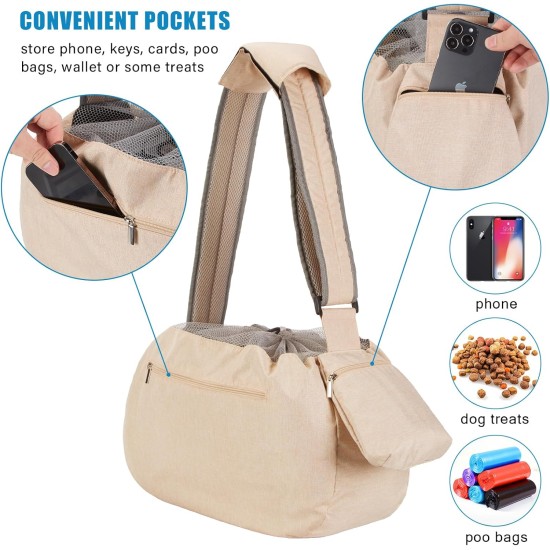 Ownpets Dog Carrier Bag, Large Dog Bag up to 11 kg, Dog Sling Reversible and Hands-Free Dog Bag with Adjustable Strap and Shoulder Pad for Outdoor Use Ownpets Dog Carrier Bag, Large Dog Bag up to 11 kg, Dog Sling Reversible and Hands-Free Dog Bag with Adjustable Strap and Shoulder Pad for Outdoor Use