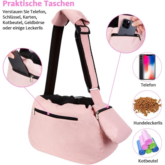 Ownpets Dog Carrier Bag, Large Dog Bag up to 11 kg, Dog Sling Reversible and Hands-Free Dog Bag with Adjustable Strap and Shoulder Pad for Outdoor Use Ownpets Dog Carrier Bag, Large Dog Bag up to 11 kg, Dog Sling Reversible and Hands-Free Dog Bag with Adjustable Strap and Shoulder Pad for Outdoor Use