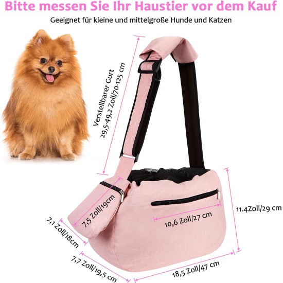Ownpets Dog Carrier Bag, Large Dog Bag up to 11 kg, Dog Sling Reversible and Hands-Free Dog Bag with Adjustable Strap and Shoulder Pad for Outdoor Use Ownpets Dog Carrier Bag, Large Dog Bag up to 11 kg, Dog Sling Reversible and Hands-Free Dog Bag with Adjustable Strap and Shoulder Pad for Outdoor Use