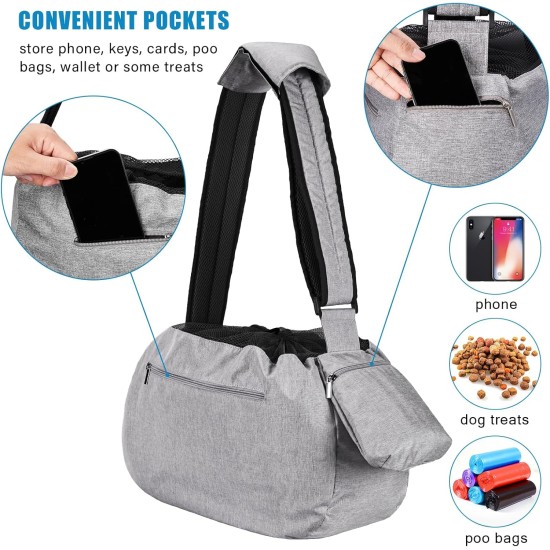 Ownpets Dog Carrier Bag, Large Dog Bag up to 11 kg, Dog Sling Reversible and Hands-Free Dog Bag with Adjustable Strap and Shoulder Pad for Outdoor Use Ownpets Dog Carrier Bag, Large Dog Bag up to 11 kg, Dog Sling Reversible and Hands-Free Dog Bag with Adjustable Strap and Shoulder Pad for Outdoor Use