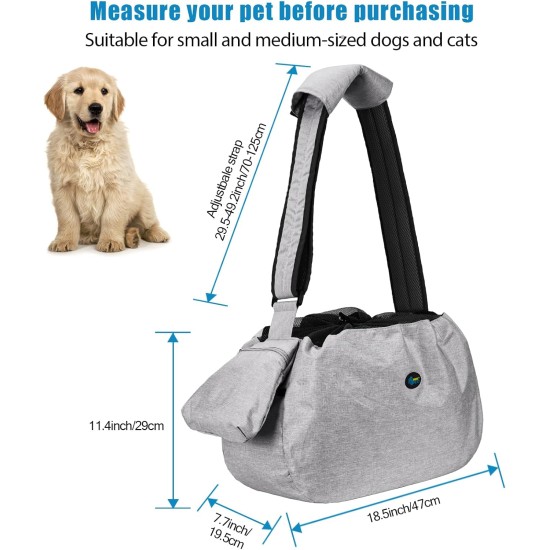 Ownpets Dog Carrier Bag, Large Dog Bag up to 11 kg, Dog Sling Reversible and Hands-Free Dog Bag with Adjustable Strap and Shoulder Pad for Outdoor Use Ownpets Dog Carrier Bag, Large Dog Bag up to 11 kg, Dog Sling Reversible and Hands-Free Dog Bag with Adjustable Strap and Shoulder Pad for Outdoor Use