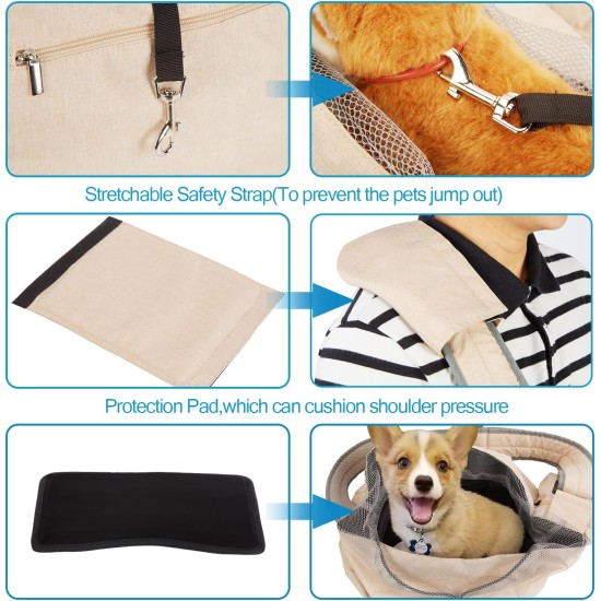 Ownpets Dog Carrier Bag, Large Dog Bag up to 11 kg, Dog Sling Reversible and Hands-Free Dog Bag with Adjustable Strap and Shoulder Pad for Outdoor Use Ownpets Dog Carrier Bag, Large Dog Bag up to 11 kg, Dog Sling Reversible and Hands-Free Dog Bag with Adjustable Strap and Shoulder Pad for Outdoor Use