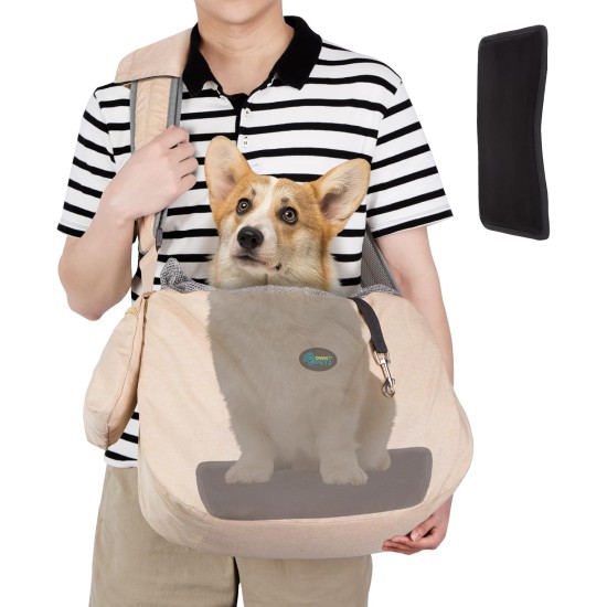 Ownpets Dog Carrier Bag, Large Dog Bag up to 11 kg, Dog Sling Reversible and Hands-Free Dog Bag with Adjustable Strap and Shoulder Pad for Outdoor Use Ownpets Dog Carrier Bag, Large Dog Bag up to 11 kg, Dog Sling Reversible and Hands-Free Dog Bag with Adjustable Strap and Shoulder Pad for Outdoor Use