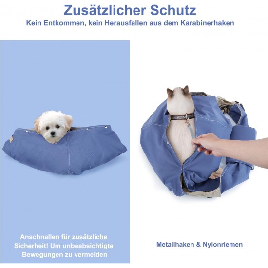 Ownpets Dog Carry Bag, Dog Carrier Transport Bag for Small Dogs up to 8 kg, Sling Dogs, Adjustable Shoulder Strap, Suitable for Puppies and Cats Outdoors, Blue Ownpets Dog Carry Bag, Dog Carrier Transport Bag for Small Dogs up to 8 kg, Sling Dogs, Adjustable Shoulder Strap, Suitable for Puppies and Cats Outdoors, Blue