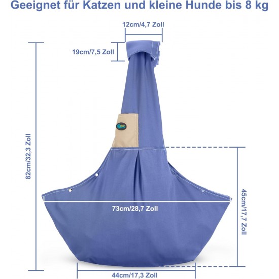 Ownpets Dog Carry Bag, Dog Carrier Transport Bag for Small Dogs up to 8 kg, Sling Dogs, Adjustable Shoulder Strap, Suitable for Puppies and Cats Outdoors, Blue Ownpets Dog Carry Bag, Dog Carrier Transport Bag for Small Dogs up to 8 kg, Sling Dogs, Adjustable Shoulder Strap, Suitable for Puppies and Cats Outdoors, Blue