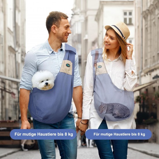 Ownpets Dog Carry Bag, Dog Carrier Transport Bag for Small Dogs up to 8 kg, Sling Dogs, Adjustable Shoulder Strap, Suitable for Puppies and Cats Outdoors, Blue Ownpets Dog Carry Bag, Dog Carrier Transport Bag for Small Dogs up to 8 kg, Sling Dogs, Adjustable Shoulder Strap, Suitable for Puppies and Cats Outdoors, Blue