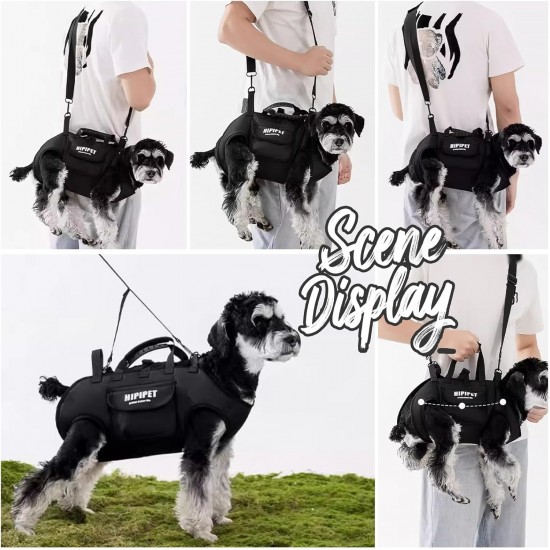 PETCUTE 4-in-1 Dog Carry Bag, Lifting Harness for Large Dogs, Breathable Pet Shoulder Bag, Transport Bag for Small Puppies, Pet Carry Bag with Shoulder Strap, for Outdoor Walks PETCUTE 4-in-1 Dog Carry Bag, Lifting Harness for Large Dogs, Breathable Pet Shoulder Bag, Transport Bag for Small Puppies, Pet Carry Bag with Shoulder Strap, for Outdoor Walks