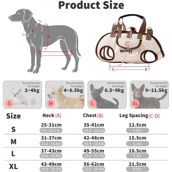 PETCUTE 4-in-1 Dog Carry Bag, Lifting Harness for Large Dogs, Breathable Pet Shoulder Bag, Transport Bag for Small Puppies, Pet Carry Bag with Shoulder Strap, for Outdoor Walks PETCUTE 4-in-1 Dog Carry Bag, Lifting Harness for Large Dogs, Breathable Pet Shoulder Bag, Transport Bag for Small Puppies, Pet Carry Bag with Shoulder Strap, for Outdoor Walks