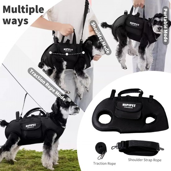 PETCUTE 4-in-1 Dog Carry Bag, Lifting Harness for Large Dogs, Breathable Pet Shoulder Bag, Transport Bag for Small Puppies, Pet Carry Bag with Shoulder Strap, for Outdoor Walks PETCUTE 4-in-1 Dog Carry Bag, Lifting Harness for Large Dogs, Breathable Pet Shoulder Bag, Transport Bag for Small Puppies, Pet Carry Bag with Shoulder Strap, for Outdoor Walks