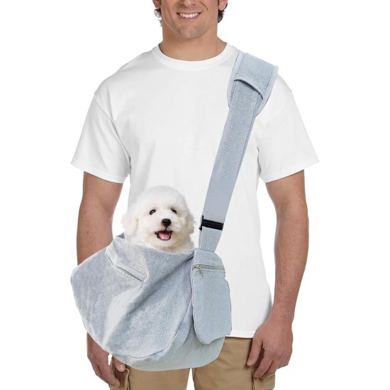 PETCUTE Adjustable Sling Dog Cat Dog Bag Puppy Shoulder Bag with Safety Lead, Dog Carrier Bag with Front Pocket, Adjustable Shoulder Strap, Pet Carry Bag for Outdoor Use PETCUTE Adjustable Sling Dog Cat Dog Bag Puppy Shoulder Bag with Safety Lead, Dog Carrier Bag with Front Pocket, Adjustable Shoulder Strap, Pet Carry Bag for Outdoor Use