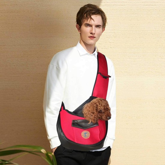 PETCUTE Carry Bag Dog Bag for Small Dogs Portable Hands Free Dog Carrier Puppy Breathable Mesh Transport Bag 9 kg Red PETCUTE Carry Bag Dog Bag for Small Dogs Portable Hands Free Dog Carrier Puppy Breathable Mesh Transport Bag 9 kg Red
