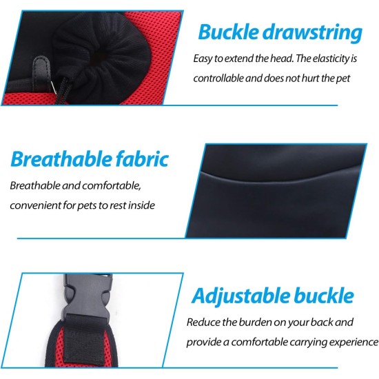 PETCUTE Carry Bag Dog Bag for Small Dogs Portable Hands Free Dog Carrier Puppy Breathable Mesh Transport Bag 9 kg Red PETCUTE Carry Bag Dog Bag for Small Dogs Portable Hands Free Dog Carrier Puppy Breathable Mesh Transport Bag 9 kg Red