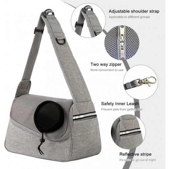 PETCUTE Dog Carrier Bag, Adjustable Dog Carrier with Collar Hooks and Pockets, Breathable Sling Dog Pet Shoulder Bag Dog Carry Bag for Small Dogs up to 5 kg PETCUTE Dog Carrier Bag, Adjustable Dog Carrier with Collar Hooks and Pockets, Breathable Sling Dog Pet Shoulder Bag Dog Carry Bag for Small Dogs up to 5 kg