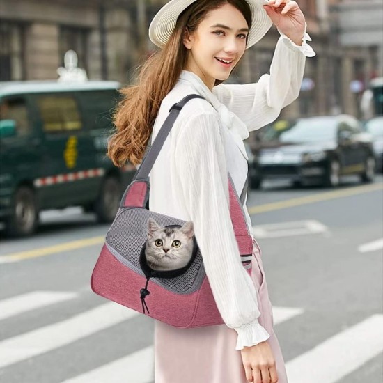 PETCUTE Dog Carrier Bag, Adjustable Dog Carrier with Collar Hooks and Pockets, Breathable Sling Dog Pet Shoulder Bag Dog Carry Bag for Small Dogs up to 5 kg PETCUTE Dog Carrier Bag, Adjustable Dog Carrier with Collar Hooks and Pockets, Breathable Sling Dog Pet Shoulder Bag Dog Carry Bag for Small Dogs up to 5 kg