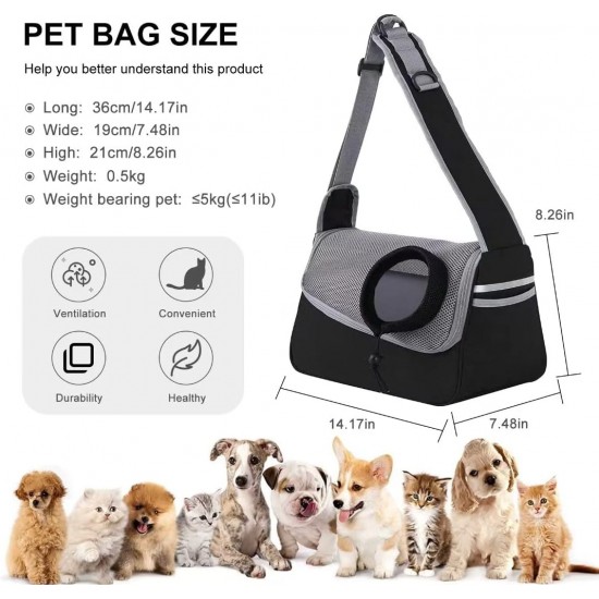 PETCUTE Dog Carrier Bag, Adjustable Dog Carrier with Collar Hooks and Pockets, Breathable Sling Dog Pet Shoulder Bag Dog Carry Bag for Small Dogs up to 5 kg PETCUTE Dog Carrier Bag, Adjustable Dog Carrier with Collar Hooks and Pockets, Breathable Sling Dog Pet Shoulder Bag Dog Carry Bag for Small Dogs up to 5 kg