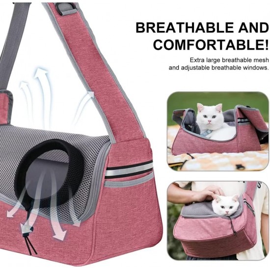 PETCUTE Dog Carrier Bag, Adjustable Dog Carrier with Collar Hooks and Pockets, Breathable Sling Dog Pet Shoulder Bag Dog Carry Bag for Small Dogs up to 5 kg PETCUTE Dog Carrier Bag, Adjustable Dog Carrier with Collar Hooks and Pockets, Breathable Sling Dog Pet Shoulder Bag Dog Carry Bag for Small Dogs up to 5 kg