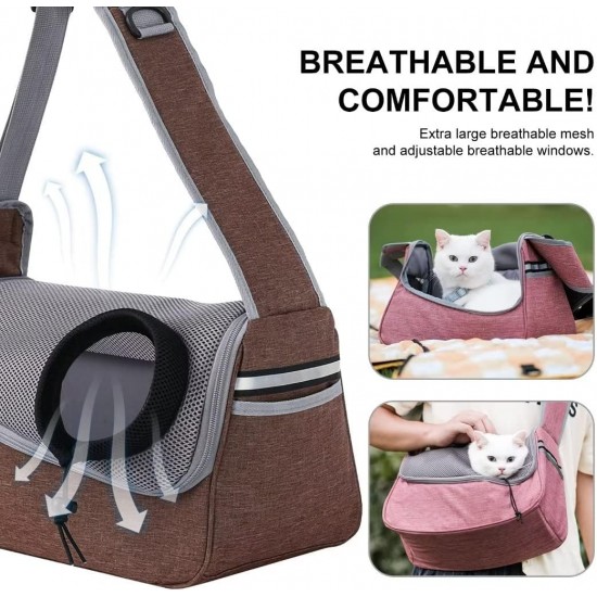 PETCUTE Dog Carrier Bag, Adjustable Dog Carrier with Collar Hooks and Pockets, Breathable Sling Dog Pet Shoulder Bag Dog Carry Bag for Small Dogs up to 5 kg PETCUTE Dog Carrier Bag, Adjustable Dog Carrier with Collar Hooks and Pockets, Breathable Sling Dog Pet Shoulder Bag Dog Carry Bag for Small Dogs up to 5 kg