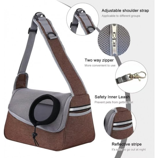 PETCUTE Dog Carrier Bag, Adjustable Dog Carrier with Collar Hooks and Pockets, Breathable Sling Dog Pet Shoulder Bag Dog Carry Bag for Small Dogs up to 5 kg PETCUTE Dog Carrier Bag, Adjustable Dog Carrier with Collar Hooks and Pockets, Breathable Sling Dog Pet Shoulder Bag Dog Carry Bag for Small Dogs up to 5 kg