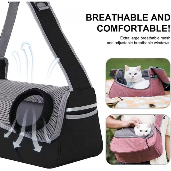 PETCUTE Dog Carrier Bag, Adjustable Dog Carrier with Collar Hooks and Pockets, Breathable Sling Dog Pet Shoulder Bag Dog Carry Bag for Small Dogs up to 5 kg PETCUTE Dog Carrier Bag, Adjustable Dog Carrier with Collar Hooks and Pockets, Breathable Sling Dog Pet Shoulder Bag Dog Carry Bag for Small Dogs up to 5 kg