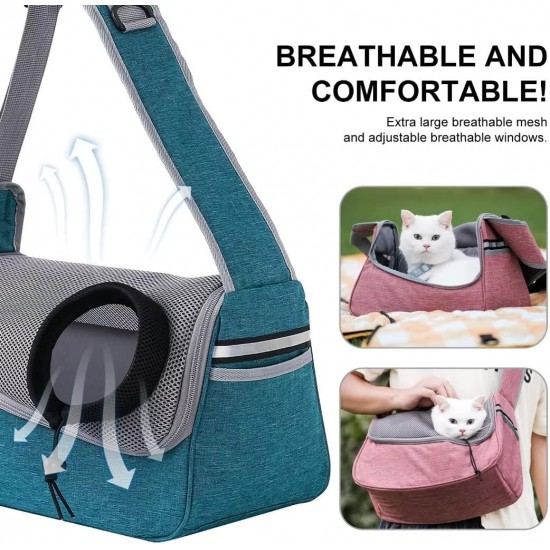 PETCUTE Dog Carrier Bag, Adjustable Dog Carrier with Collar Hooks and Pockets, Breathable Sling Dog Pet Shoulder Bag Dog Carry Bag for Small Dogs up to 5 kg PETCUTE Dog Carrier Bag, Adjustable Dog Carrier with Collar Hooks and Pockets, Breathable Sling Dog Pet Shoulder Bag Dog Carry Bag for Small Dogs up to 5 kg