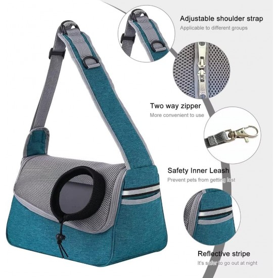 PETCUTE Dog Carrier Bag, Adjustable Dog Carrier with Collar Hooks and Pockets, Breathable Sling Dog Pet Shoulder Bag Dog Carry Bag for Small Dogs up to 5 kg PETCUTE Dog Carrier Bag, Adjustable Dog Carrier with Collar Hooks and Pockets, Breathable Sling Dog Pet Shoulder Bag Dog Carry Bag for Small Dogs up to 5 kg