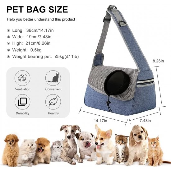 PETCUTE Dog Carrier Bag, Adjustable Dog Carrier with Collar Hooks and Pockets, Breathable Sling Dog Pet Shoulder Bag Dog Carry Bag for Small Dogs up to 5 kg PETCUTE Dog Carrier Bag, Adjustable Dog Carrier with Collar Hooks and Pockets, Breathable Sling Dog Pet Shoulder Bag Dog Carry Bag for Small Dogs up to 5 kg