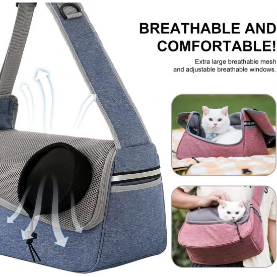PETCUTE Dog Carrier Bag, Adjustable Dog Carrier with Collar Hooks and Pockets, Breathable Sling Dog Pet Shoulder Bag Dog Carry Bag for Small Dogs up to 5 kg PETCUTE Dog Carrier Bag, Adjustable Dog Carrier with Collar Hooks and Pockets, Breathable Sling Dog Pet Shoulder Bag Dog Carry Bag for Small Dogs up to 5 kg
