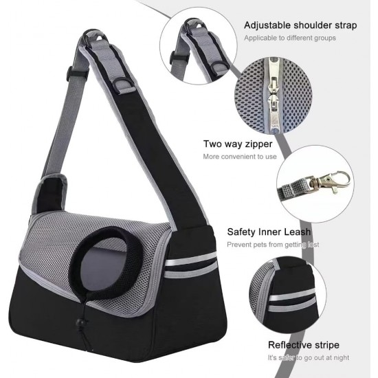 PETCUTE Dog Carrier Bag, Adjustable Dog Carrier with Collar Hooks and Pockets, Breathable Sling Dog Pet Shoulder Bag Dog Carry Bag for Small Dogs up to 5 kg PETCUTE Dog Carrier Bag, Adjustable Dog Carrier with Collar Hooks and Pockets, Breathable Sling Dog Pet Shoulder Bag Dog Carry Bag for Small Dogs up to 5 kg