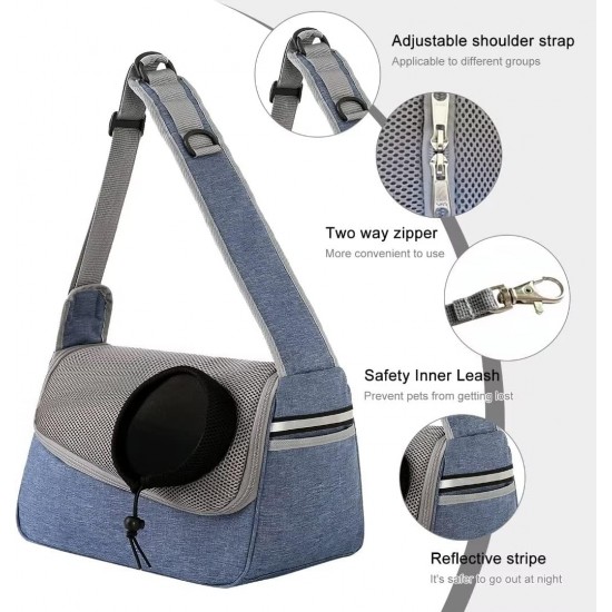 PETCUTE Dog Carrier Bag, Adjustable Dog Carrier with Collar Hooks and Pockets, Breathable Sling Dog Pet Shoulder Bag Dog Carry Bag for Small Dogs up to 5 kg PETCUTE Dog Carrier Bag, Adjustable Dog Carrier with Collar Hooks and Pockets, Breathable Sling Dog Pet Shoulder Bag Dog Carry Bag for Small Dogs up to 5 kg