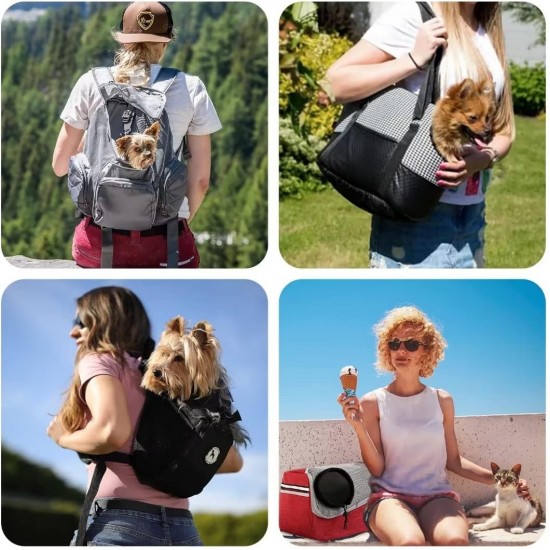 PETCUTE Dog Carrier Bag, Adjustable Dog Carrier with Collar Hooks and Pockets, Breathable Sling Dog Pet Shoulder Bag Dog Carry Bag for Small Dogs up to 5 kg PETCUTE Dog Carrier Bag, Adjustable Dog Carrier with Collar Hooks and Pockets, Breathable Sling Dog Pet Shoulder Bag Dog Carry Bag for Small Dogs up to 5 kg