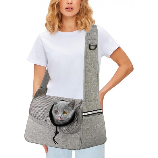 PETCUTE Dog Carrier Bag, Adjustable Dog Carrier with Collar Hooks and Pockets, Breathable Sling Dog Pet Shoulder Bag Dog Carry Bag for Small Dogs up to 5 kg PETCUTE Dog Carrier Bag, Adjustable Dog Carrier with Collar Hooks and Pockets, Breathable Sling Dog Pet Shoulder Bag Dog Carry Bag for Small Dogs up to 5 kg