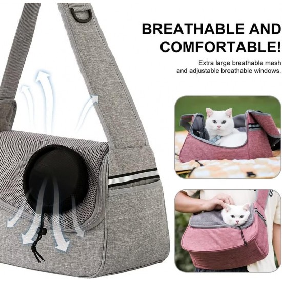 PETCUTE Dog Carrier Bag, Adjustable Dog Carrier with Collar Hooks and Pockets, Breathable Sling Dog Pet Shoulder Bag Dog Carry Bag for Small Dogs up to 5 kg PETCUTE Dog Carrier Bag, Adjustable Dog Carrier with Collar Hooks and Pockets, Breathable Sling Dog Pet Shoulder Bag Dog Carry Bag for Small Dogs up to 5 kg