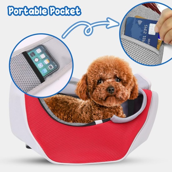 PETCUTE Dog Carrier Bag, Adjustable Transport Bag for Pets, Puppies Shoulder Bag for Outdoor Travel, Breathable Pet Carrier Bag with Safety Lead, Up to 4 kg, Black, S PETCUTE Dog Carrier Bag, Adjustable Transport Bag for Pets, Puppies Shoulder Bag for Outdoor Travel, Breathable Pet Carrier Bag with Safety Lead, Up to 4 kg, Black, S