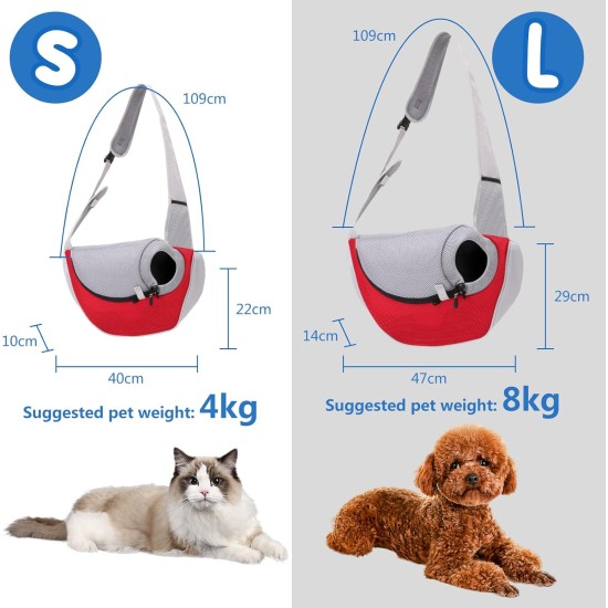 PETCUTE Dog Carrier Bag, Adjustable Transport Bag for Pets, Puppies Shoulder Bag for Outdoor Travel, Breathable Pet Carrier Bag with Safety Lead, Up to 4 kg, Black, S PETCUTE Dog Carrier Bag, Adjustable Transport Bag for Pets, Puppies Shoulder Bag for Outdoor Travel, Breathable Pet Carrier Bag with Safety Lead, Up to 4 kg, Black, S
