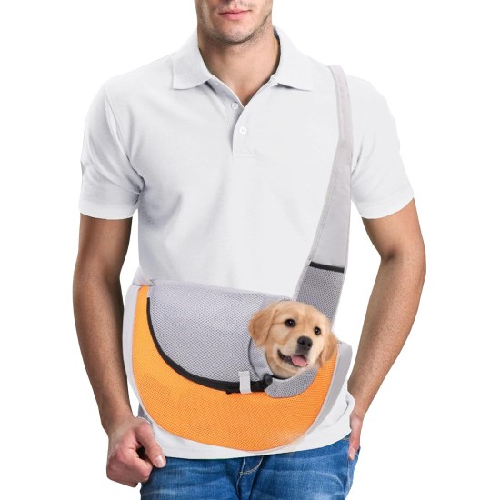 PETCUTE Dog Carrier Bag, Adjustable Transport Bag for Pets, Puppies Shoulder Bag for Outdoor Travel, Breathable Pet Carrier Bag with Safety Lead, Up to 4 kg, Black, S PETCUTE Dog Carrier Bag, Adjustable Transport Bag for Pets, Puppies Shoulder Bag for Outdoor Travel, Breathable Pet Carrier Bag with Safety Lead, Up to 4 kg, Black, S