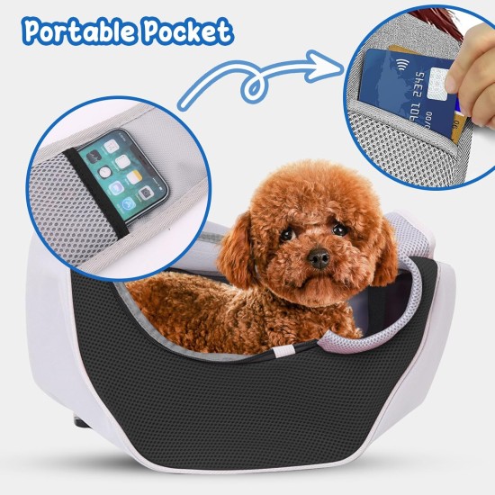 PETCUTE Dog Carrier Bag, Adjustable Transport Bag for Pets, Puppies Shoulder Bag for Outdoor Travel, Breathable Pet Carrier Bag with Safety Lead, Up to 4 kg, Black, S PETCUTE Dog Carrier Bag, Adjustable Transport Bag for Pets, Puppies Shoulder Bag for Outdoor Travel, Breathable Pet Carrier Bag with Safety Lead, Up to 4 kg, Black, S