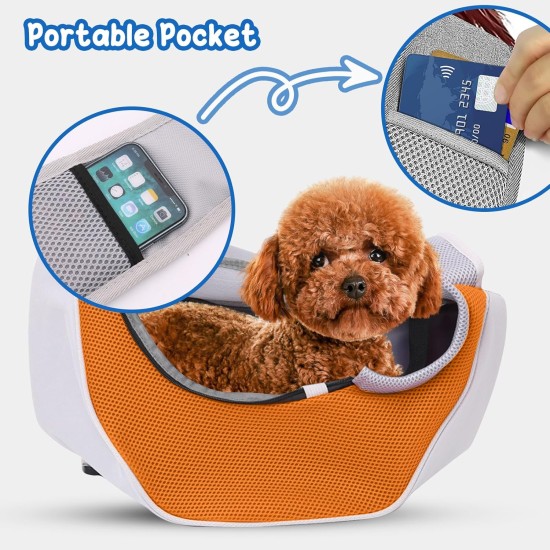 PETCUTE Dog Carrier Bag, Adjustable Transport Bag for Pets, Puppies Shoulder Bag for Outdoor Travel, Breathable Pet Carrier Bag with Safety Lead, Up to 4 kg, Black, S PETCUTE Dog Carrier Bag, Adjustable Transport Bag for Pets, Puppies Shoulder Bag for Outdoor Travel, Breathable Pet Carrier Bag with Safety Lead, Up to 4 kg, Black, S