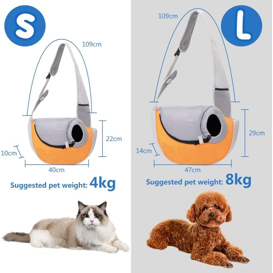 PETCUTE Dog Carrier Bag, Adjustable Transport Bag for Pets, Puppies Shoulder Bag for Outdoor Travel, Breathable Pet Carrier Bag with Safety Lead, Up to 4 kg, Black, S PETCUTE Dog Carrier Bag, Adjustable Transport Bag for Pets, Puppies Shoulder Bag for Outdoor Travel, Breathable Pet Carrier Bag with Safety Lead, Up to 4 kg, Black, S