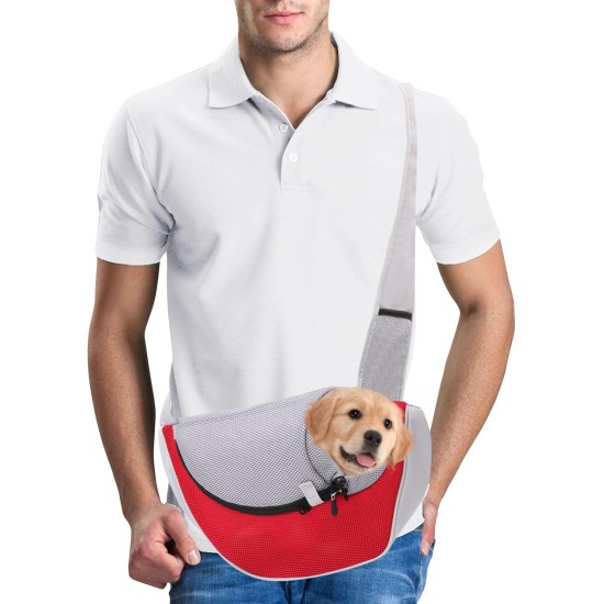 PETCUTE Dog Carrier Bag, Adjustable Transport Bag for Pets, Puppies Shoulder Bag for Outdoor Travel, Breathable Pet Carrier Bag with Safety Lead, Up to 4 kg, Black, S PETCUTE Dog Carrier Bag, Adjustable Transport Bag for Pets, Puppies Shoulder Bag for Outdoor Travel, Breathable Pet Carrier Bag with Safety Lead, Up to 4 kg, Black, S
